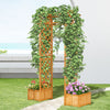 Outsunny 7.7ft Garden Arch With Planter Boxes Wooden Trellis Arbor, Brown|Outsunny Arche De Jardin Bacs A Plantes Arche De Treillis En Bois Brun