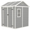 Outsunny 6' X 6' Outdoor Storage Shed, Resin Shed With Floor, Window|Outsunny Remise De Rangement Exterieure, Remise En Resine Avec Sol, Fenetre
