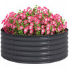 Outsunny Metal Planter, 4 x 4 x 1.5 ft Outdoor Garden Box Dark Grey