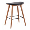 LumiSource Saddle Black Faux Leather Mid-Century Modern Counter-Height Stool - Set of 2|Tabouret moderne du milieu du 20e siècle Saddle de hauteur comptoir en similicuir noir - ensemble de 2