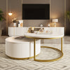 Sophia 27.6" Modern Nesting Coffee Table With Storage Drawer - White | Table Basse Gigogne Moderne Sophia De 27,6" Avec Tiroir De Rangement - Blanche