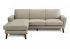 Upholstered Chaise Sofa Lounger, 86" Wide, Light Brown Fabric, Walnut Solid Wood Legs Sofa | Sofa Chaise Longue Rembourre, 85"L, Tissu Marron Clair, Pieds En Bois Massif De Noyer