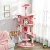 PawHut Cat Tree, 62" Multi-Level Cat Tower with Scratching Posts, 2 Condos, Hammock, Perches, Plush, Pompoms, for Indoor Kittens Playing, Resting, Sleeping, Pink
