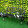 Outsunny 2-Seater Outdoor Bench, Patio Loveseat with Armrests, Black