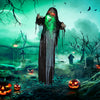 Homcom Halloween Green Big-mouth Monster Animatronic Prop W/ Light Up Eyes|Homcom Accessoire Animatronique Pour Halloween Monstre Vert A Grande Bouche