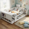 Mason Daybed with Headboard Storage and Multifunctional Storage Bed Frame,Full Size,White | Banquette-lit Mason avec tete de lit de rangement et cadre de lit multifonctionnel avec rangement, taille full, blanc