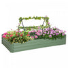 Outsunny Raised Garden Bed with 2 Trellis Tomato Cages, Light Green