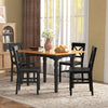 HOMCOM Farmhouse Wood Dining Chairs Set of 4 with Cross Back, Black