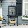 Pawhut 61.5 Inch Bird Cage Parakeet House For Cockatiel With Stand, Pull Out Tray, Play Top, Storage|Pawhut Cage A Oiseaux De 61 Pouces Pour Pinsons, Perruches Avec Support, Plateau Coulissant, Dessus