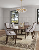 Grand Traditional Wood Upholstered Dining Chair in Light Gray - Set of 4 | Grand fauteuil de salle a manger traditionnel en bois avec revetement en tissu gris clair - Lot de 4