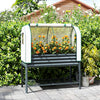 Outsunny Galvanised Raised Garden Bed with Greenhouse Cover, Dark Grey