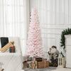 Homcom Snow Flocked Pencil Christmas Tree Slim Artificial Christmas Tree|Homcom Arbre De Noel Artificiel Fin Floque De Neige Artificielle 6pi