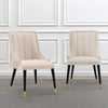 Eda Modern Wood Upholstered Dining Chair in Cream - Set of 2 | Chaise de salle a manger moderne en bois Eda avec revetement creme - Lot de 2