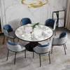 Olivia Set of 6 Modern Dining Chair with Slanted Legs and Adjustable Feet,Blue&Gray | Olivia Ensemble de 6 chaises de salle a manger modernes avec pieds inclines et pieds reglables, bleu et gris