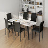 HOMCOM Dining Chairs Set of 6, Faux Leather Accent Chairs, Black