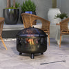 Outsunny 24" Round Outdoor Fire Pit 2-in-1 Firepit Bowl W/ Lid, Grill|Outsunny Foyer Exterieur Rond De 24 Po, Foyer 2 En 1 Avec Couvercle, Grill