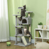 Pawhut 54" Cat Tree, Cat Tower For Indoor Cats With Scratching Posts, Cat Condos, Bed, Platforms, Ra|Pawhut Arbre A Chat De 54" Tour A Chat Pour Chats D'interieur Avec Griffoirs, Condos Pour Chats, Lit