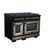 Forno Ambassador 48" Gas Range in Black, 8 Sealed Burners, 6.7 Cu.Ft. Ovens - FFSGS6299-48CPBLK | Cuisiniere a gaz Ambassador de 48 po, noire, 8 bruleurs scelles, fours de 6,7 pi³ – FFSGS6299-48CPBLK