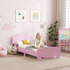 Qaba Twin Bed Frame, Platform Bed with Bear Shaped Headboard & Footboard, Slats Support, No Box Spring Needed, Mattress Not Included, for Boys, Girls, Pink