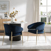 Jessie Modern Dining Chairs Set Of 2 With Upholstered Fabric Side Chairs And Metal Frame,blue | Jessie Chaises De Salle A Manger Modernes, Lot De 2, Chaises Laterales Tapisees En Tissu Avec Structure Metallique, Bleu