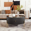 Nelson 31.5" Modern Round Coffee Table With 2 Storage Drawers - Black | Table Basse Ronde Moderne Nelson De 31,5" Avec 2 Tiroirs De Rangement - Noire