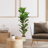 HOMCOM Faux Fiddle Leaf Fig Tree, 4FT Artificial Tree for Indoor Decor
