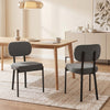 HOMCOM Upholstered Linen Fabric Dining Chairs, Kitchen Chairs, Grey