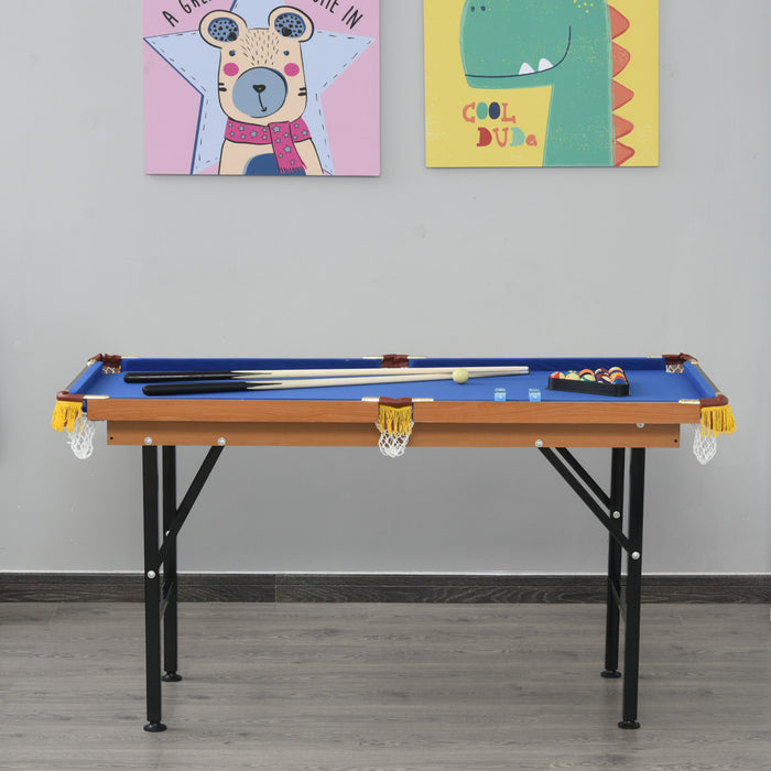 Soozier 55\" Portable Mini Billiard Table, Foldable Pool Table, Blue