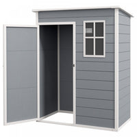 Outsunny 5 X 3ft Outdoor Storage Garden Shed With Lockable Door, Grey