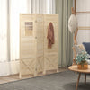 HOMCOM 4.7' 3 Panel Room Divider with Pegboard Display for Indoor