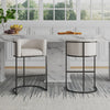 Cosmopolitan Mid-Century Modern Metal Upholstered Barstool in Cream - Set of 2 Bar Stool | Tabouret de bar rembourre en metal style cosmopolite mi-siecle moderne, creme - Lot de 2