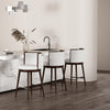 Evalyn Modern Wood Upholstered Barstool in White - Set of 3 | Tabouret de bar moderne en bois et tissu Evalyn blanc - Lot de 3