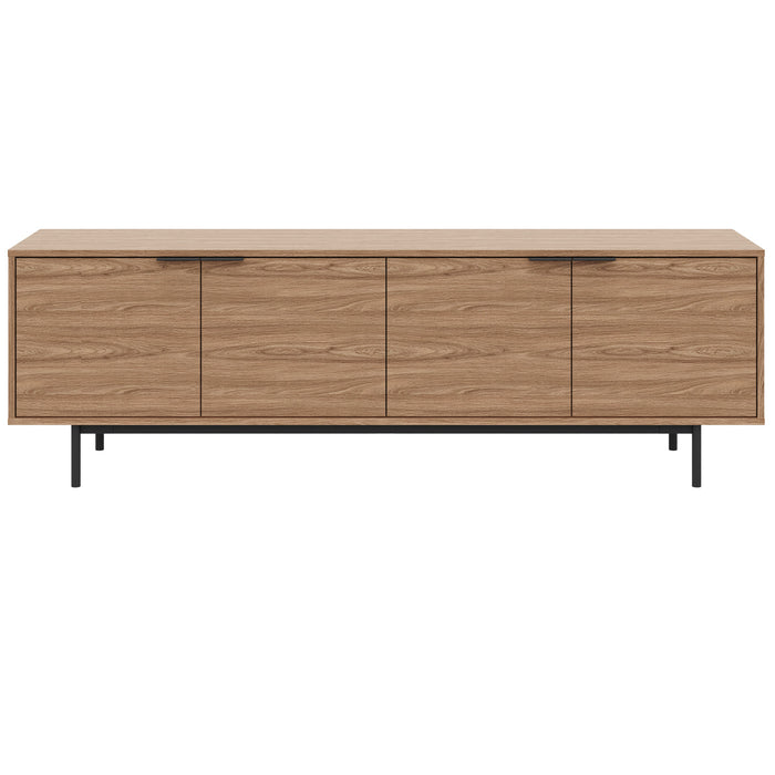 Nordika Hamilton 70\" TV Stand with 4 Storage Cabinets - Light Walnut