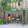 Outsunny 41" X 15" X 32" Elevated Planter Box With Legs Raised Garden Bed Elevated With 2 Wheels, Bo|Outsunny Lit De Jardin Sureleve Outsunny 41" X 15" X 32" Sureleve Avec 2 Roues, Etagere Inferieure P