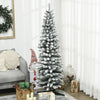 Homcom Pencil Artificial Christmas Tree With Snow-flocked Branches|Homcom Sapin De Noel Artificiel 6 Pi Avec 390 Branches Floquees De Neige