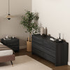 Linda Modern 2-Piece Dresser and Nightstand in Charcoal Gray | Linda Moderne Commode 2 Pieces et Table de Nuit en Gris Charbon