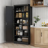 HOMCOM Kitchen Pantry Storage Cabinet, 6-tier Pantry with 4 Doors, Black