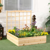 Outsunny Large Raised Garden Bed With Trellis For Climbing Plants, 47 Inch Wooden Box Planters For O|Outsunny Grand Lit De Jardin Sureleve Avec Treillis Pour Plantes Grimpantes, Jardinieres En Bois De