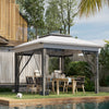 Outsunny 12' X 12' Pop Up Canopy With Mesh Sidewall Netting Gray|Outsunny 12' X 12' Canopee Avec Filet De Paroi Laterale En Maille, Beige