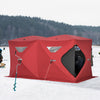Outsunny 5-8 Person Pop-up Ice Fishing Shelter Tent, Red|Outsunny Tente De Peche Sur Glace Pour 8 Personnes, Rouge