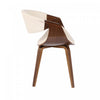 LumiSource Symphony Faux Leather Mid-Century Modern Dining Accent Chair - Walnut/Cream|Chaise d’appoint de salle à manger moderne du milieu du 20e siècle Symphony en similicuir - noyer et crème