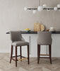 Shubert Modern Wood Upholstered Barstool in Dark Taupe - Set of 2 | Tabouret de bar moderne en bois Shubert avec revetement en taupe fonce - Lot de 2