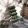 Outsunny 5-tier Raised Garden Bed With 5 Planter Boxes, Outdoor Plant Stand Grow Containers With Lea|Outsunny Lit De Jardin Sureleve A 5 Niveaux Avec 5 Bacs A Plantes, Support Pour Plantes D'exterieur