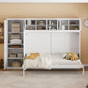 Eileen Space-saving Murphy Wall Bed With Cabinets, Queen Size - White | Lit Mural Escamotable Eileen Avec Rangements, Taille Queen - Blanc