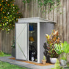 Outsunny 5x3 Ft Small Outdoor Storage Shed With Adjustable Shelf Grey|Outsunny Remise De Rangement Exterieure En Metal Avec Portes Verrouillables