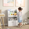 Qaba Kids Bookshelf, Toy Storage Organizer For 3-8 Years Old, For Bedroom, Playroom, Nursery, White|Qaba Rangement Pour Jouets, Bibliotheque Pour Enfants Pour Chambre A Coucher, Salle De Jeux, Creche,