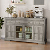 HOMCOM Sideboard Buffet Cabinet, Coffee Bar Cabinet, Weathered Grey Oak