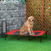 Pawhut 48" X 36" X 9" Elevated Pet Bed Foldable Raised Dog Cot With Carrying Bag Red/black|Pawhut D04-069rd Lit Sureleve Pour Chien Avec Sac De Transport Rouge/noir 121,9 X 91,4 X 22,9 Cm