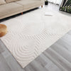 Velvet Cream Circles Washable Shag Area Rug 5'x7' Indoor Area Rug | Tapis Lavable A Poils Longs En Velours Creme A Motifs Circulaires 5'x7'