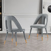 Neda Modern Upholstered Velvet Dining Chair in Gray - Set of 2 | Chaise de salle a manger moderne Neda en velours gris - Lot de 2